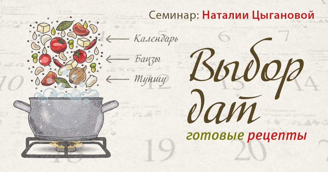 Пять дат. Наталия Цыганова Бацзы\. Рецепт готов рисунок для презентации.